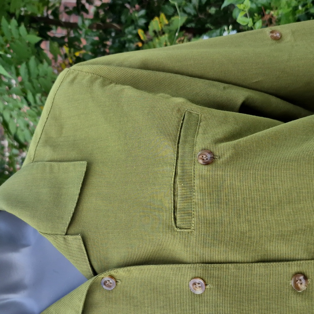 Villager Sport Ladies Vintage Olive Button Down Shirt/Blouse W/Chest Pocket